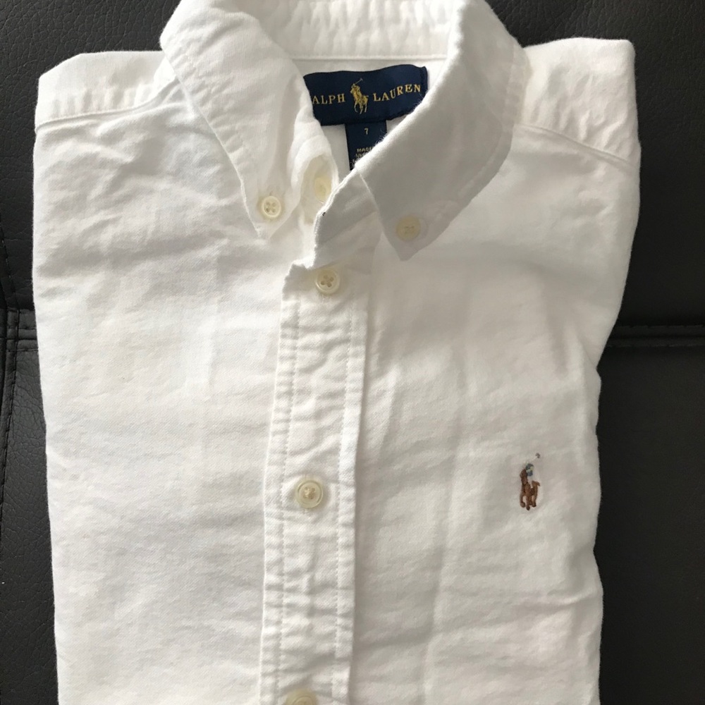 Ralph Lauren Classic White Long Sleeve Button Down